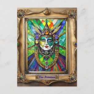 Mardi Gras Realm Porträts - Die Priesterin Postkarte