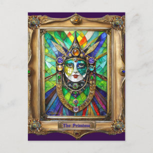 Mardi Gras Realm Porträts - Die Priesterin Postkarte