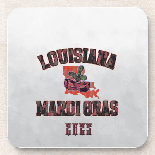 Mardi Gras Red Black Getränkeuntersetzer (Vorderseite)