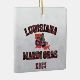 Mardi Gras Red Black Keramikornament