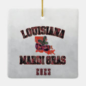 Mardi Gras Red Black Keramikornament (Rückseite)