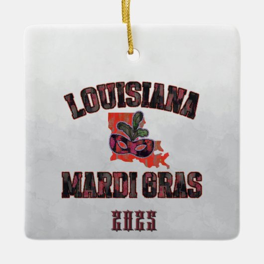 Mardi Gras Red Black Keramikornament (Vorderseite)