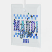 Mardi Gras Red Black Ornament Aus Glas (Vorderseite links)