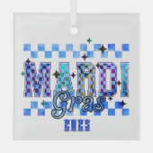 Mardi Gras Red Black Ornament Aus Glas (Vorderseite)