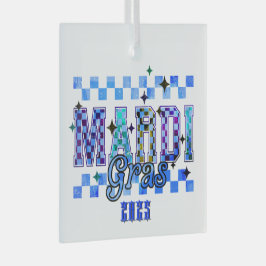 Mardi Gras Red Black Ornament Aus Glas