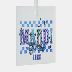 Mardi Gras Red Black Ornament Aus Glas