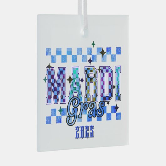 Mardi Gras Red Black Ornament Aus Glas (Vorderseite Rechts)