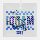 Mardi Gras Red Black Ornament Aus Glas (Rückseite)