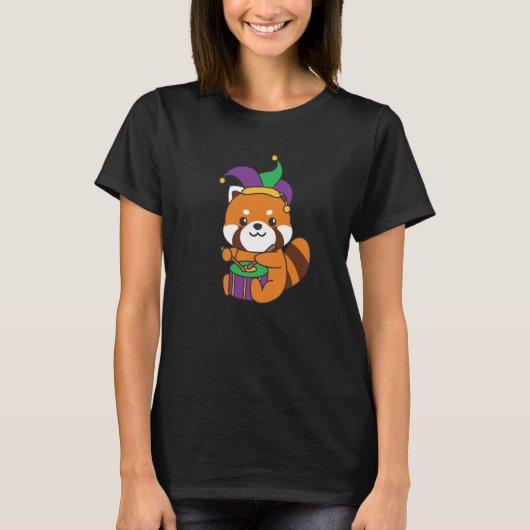 Mardi Gras Red Panda With Drum Mardi Gras Costume  T-Shirt (Vorderseite)