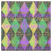 Mardi Gras Redewendungen, Phrasen - Harlequin Raut Stoff (Muster)