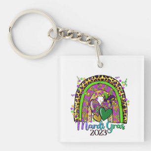 Mardi Gras Regenbogen-Schlüsselanhänger Schlüsselanhänger