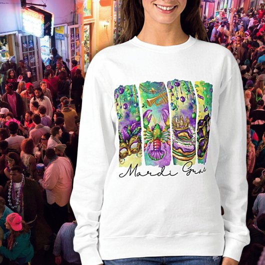 Mardi Gras Retro Brushstroke Unisex Hoodie
