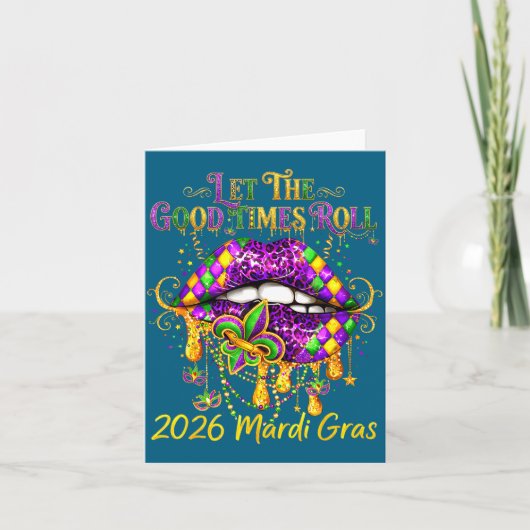 Mardi Gras Retro Let gute Illustration Karte (Vorderseite)