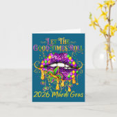 Mardi Gras Retro Let gute Illustration Karte (Gelbe Blume)