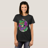 Mardi Gras Rex Dinosaur Dino Mardi Gras Bead Costu T-Shirt (Vorne ganz)