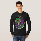 Mardi Gras Rex Dinosaur Dino Mardi Gras Bead Costu T-Shirt (Vorne ganz)
