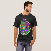 Mardi Gras Rex Dinosaur Dino Mardi Gras Bead Costu T-Shirt (Vorne ganz)