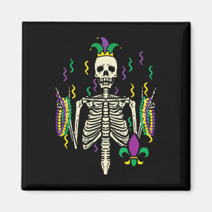 Mardi Gras Rocker Skeleton Rock Outfit Men Boys Ki Magnet