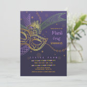 Mardi Gras Rom Einladung (Stehend Vorderseite)