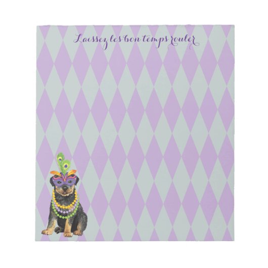 Mardi Gras Rottweiler Notizblock (Vorderseite)