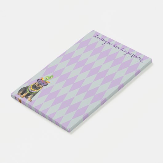 Mardi Gras Rottweiler Post-it Klebezettel (angewinkelt)