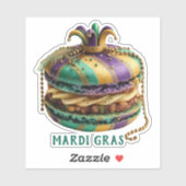 Mardi Gras Royal Macaron Aufkleber (Blatt)