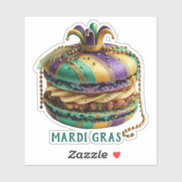 Mardi Gras Royal Macaron Aufkleber