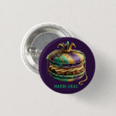 Mardi Gras Royal Macaron Button (Vorne & Hinten)