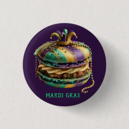 Mardi Gras Royal Macaron Button