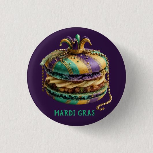 Mardi Gras Royal Macaron Button (Vorderseite)