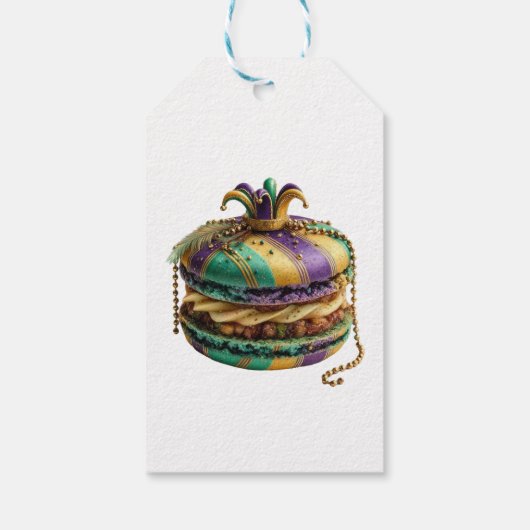 Mardi Gras Royal Macaron Geschenkanhänger (Rückseite)