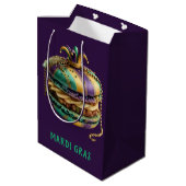 Mardi Gras Royal Macaron Mittlere Geschenktüte (Rückseite Schrägansicht)