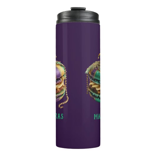 Mardi Gras Royal Macaron Thermosbecher (Vorderseite)