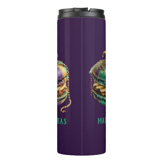 Mardi Gras Royal Macaron Thermosbecher (Rückseite)