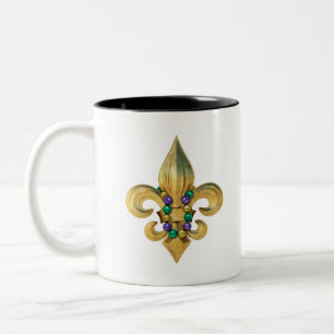 Mardi Gras Royalty Lilie Symbol für Perlen Zweifarbige Tasse