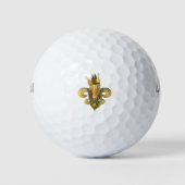 Mardi Gras Royalty Lilie Symbol mit Perlen Golfball (Vorderseite)