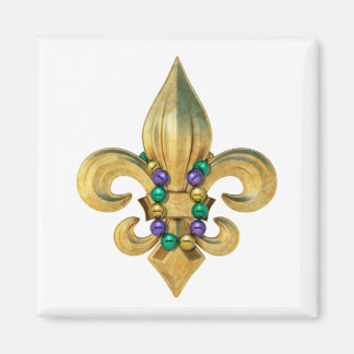 Mardi Gras Royalty Lilie Symbol mit Perlen Magnet