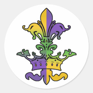 Mardi Gras Royalty Runder Aufkleber
