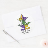 Mardi Gras Royalty Runder Aufkleber (Umschlag)