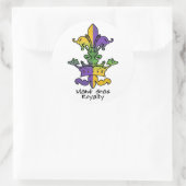 Mardi Gras Royalty Runder Aufkleber (Tasche)