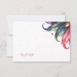 Mardi Gras RSVP Card Mitteilungskarte