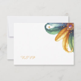 Mardi Gras RSVP Card Mitteilungskarte