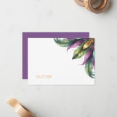Mardi Gras RSVP Card Mitteilungskarte (Vorderseite/Rückseite Beispiel)