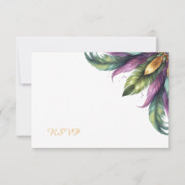 Mardi Gras RSVP Card Mitteilungskarte