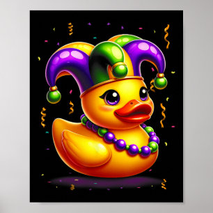 Mardi Gras Rubber Festival Moon and Stars Poster