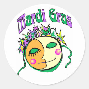 MArdi Gras Runder Aufkleber
