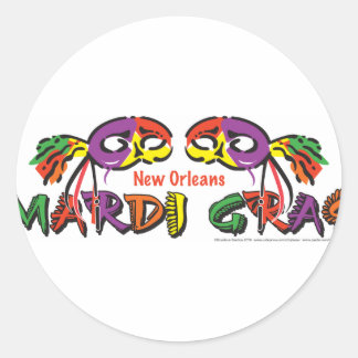 MARDI-GRAS RUNDER AUFKLEBER