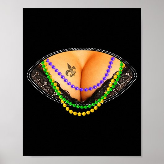 Mardi Gras S And Beads Fat Tuesday Carnival Festiv Poster (Vorne)