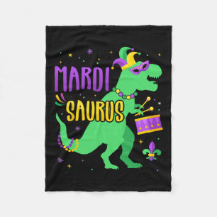 Mardi Gras Saurus Dinosaur T-rex mit Jester-Joker Fleecedecke