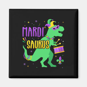 Mardi Gras Saurus Dinosaur T-rex mit Jester-Joker Magnet